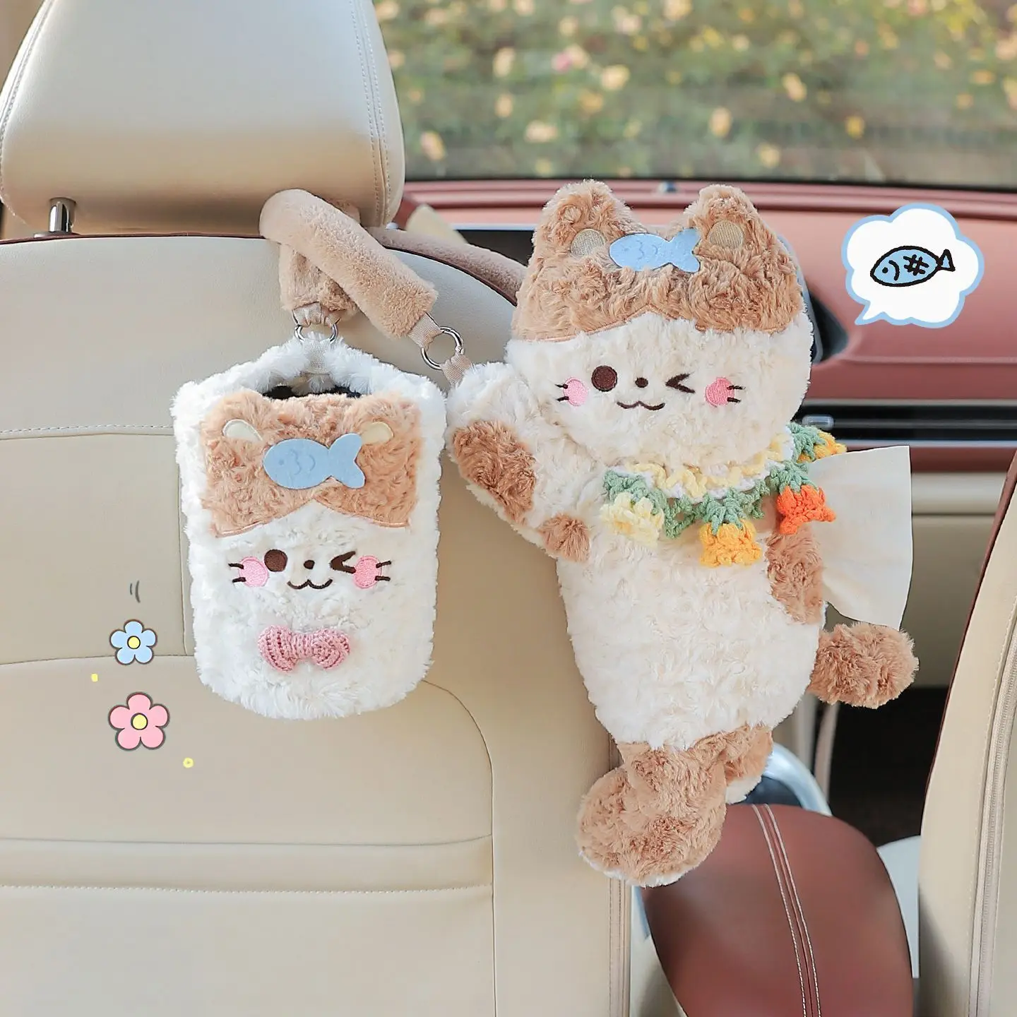 Creative Car Tissue Box Hanging Cute Auto Paper Holder Rear Seat Ladies Vehicle Organizer Premium