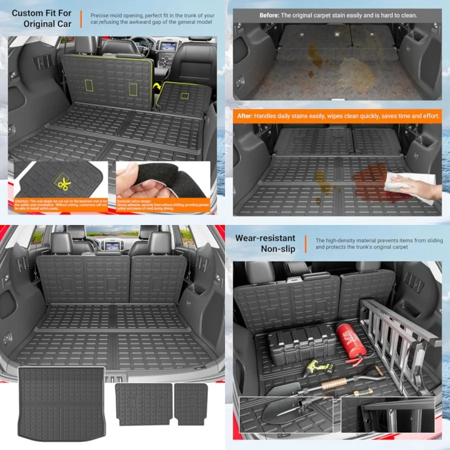

Cargo Mat 2015-2024 Cargo Liner Backrest Mat TPE Back Seat Protector Only for 5-Seater Replacement for 2015-2024 Accessories (T