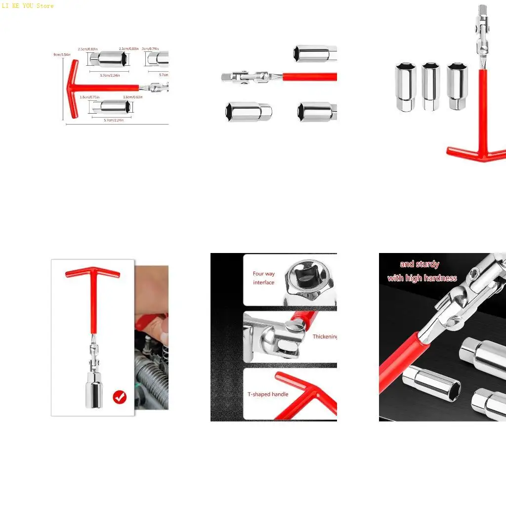 W3JE SocketWrench 16mm 18mm 21mm Rotatable Spanners Car SocketWrench