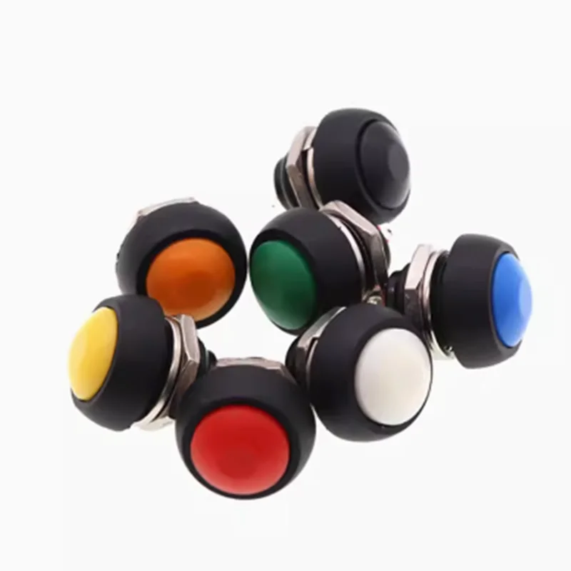 10pcs PBS-33B 12mm Mini Push Button ON OFF Momentary Switch 2 Pin Waterproof Power Reset Non-locking Switch