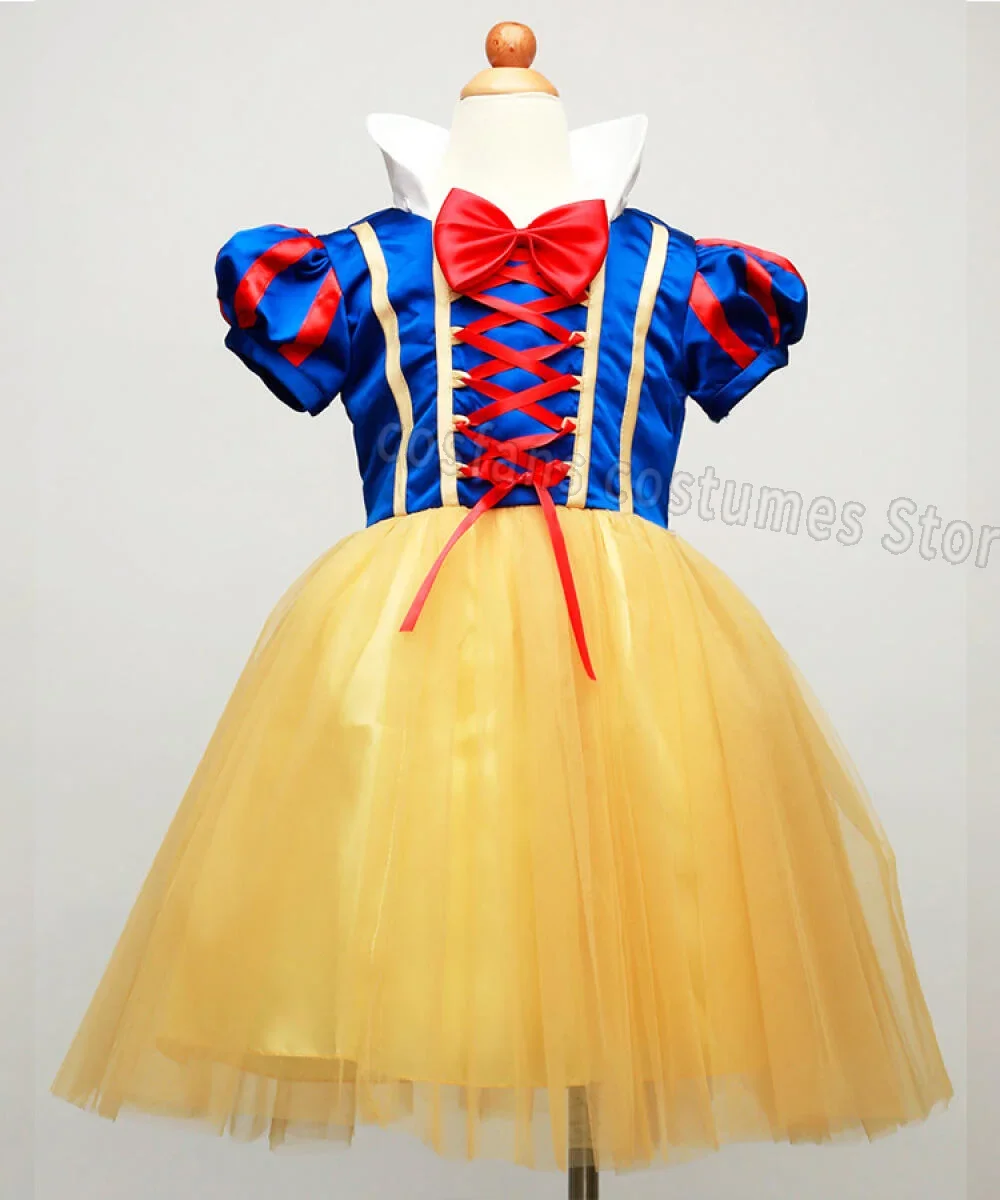 2025 Robe de princesse blanche-neige pour filles, Costume avec Cape, couvre-chef, Halloween, carnaval, fête d'anniversaire
