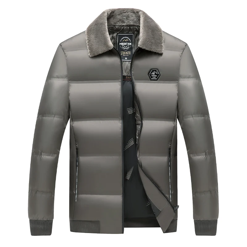 

Men's Wear Jacket Casual Style Men Parkas Fleece-Lined Lapel Winter Middle-Aged And Elderly Men's Thickened Warm Cotton Coat