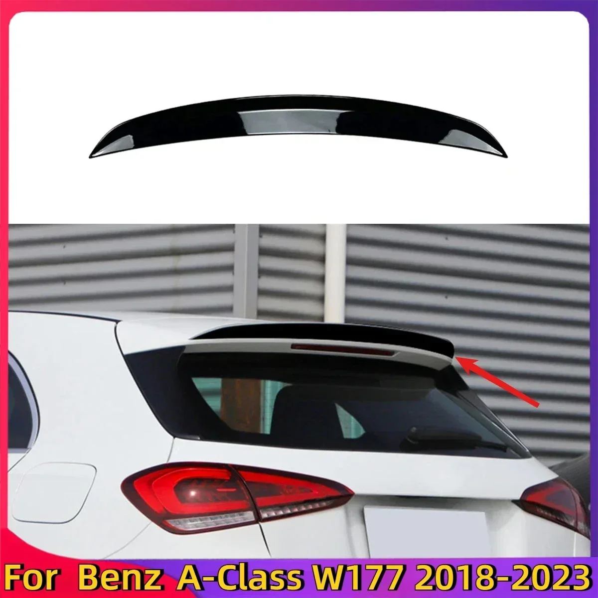 

For Mercedes Benz A-Class W177 A180 A200 A220 A35 2018-2023 Hatchback AMG Rear Roof Trunk Spoiler Tail Wings Car Fixed Wind