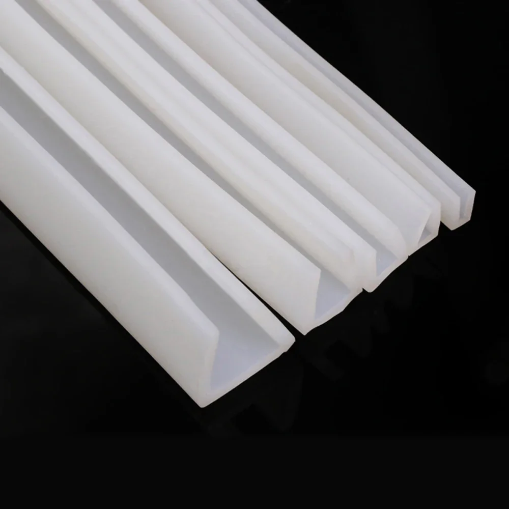 White U Shape Silicone Seal Strip Inner Width 1mm-15mm Glass Door Desk Edge Protector Anti-collision