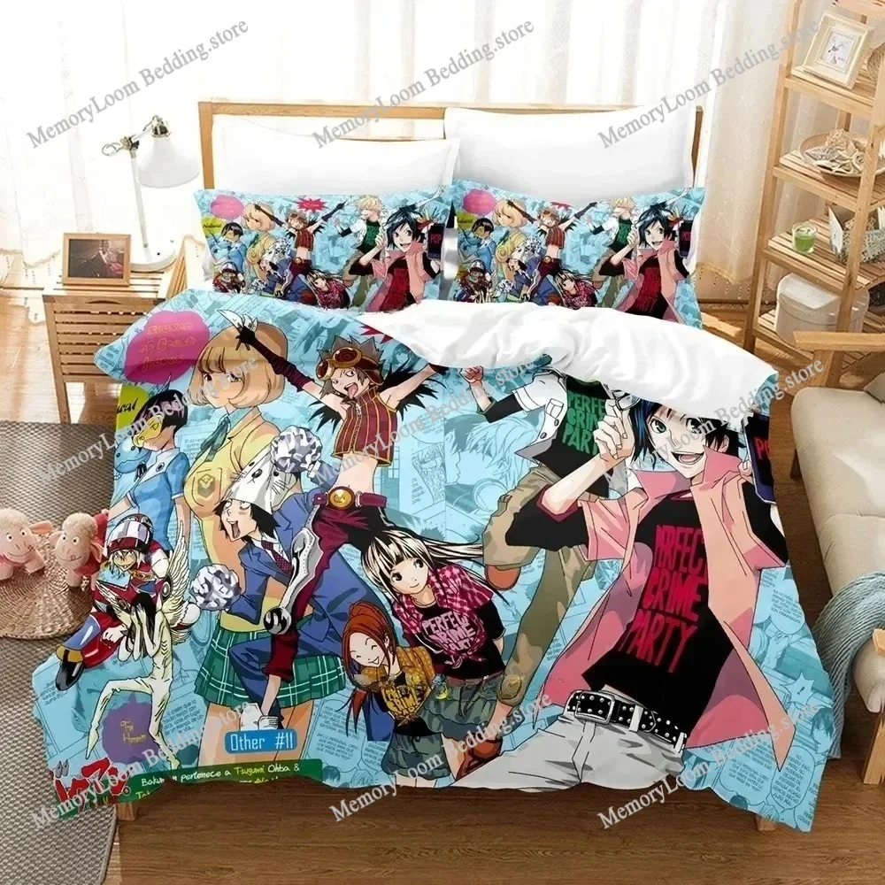 3D Printing Anime Bed Sheet Set Bakuman Bedding Set Single Twin Full Queen King Size Bed Set Adult Kid Bedroom Duvet Cover Sets