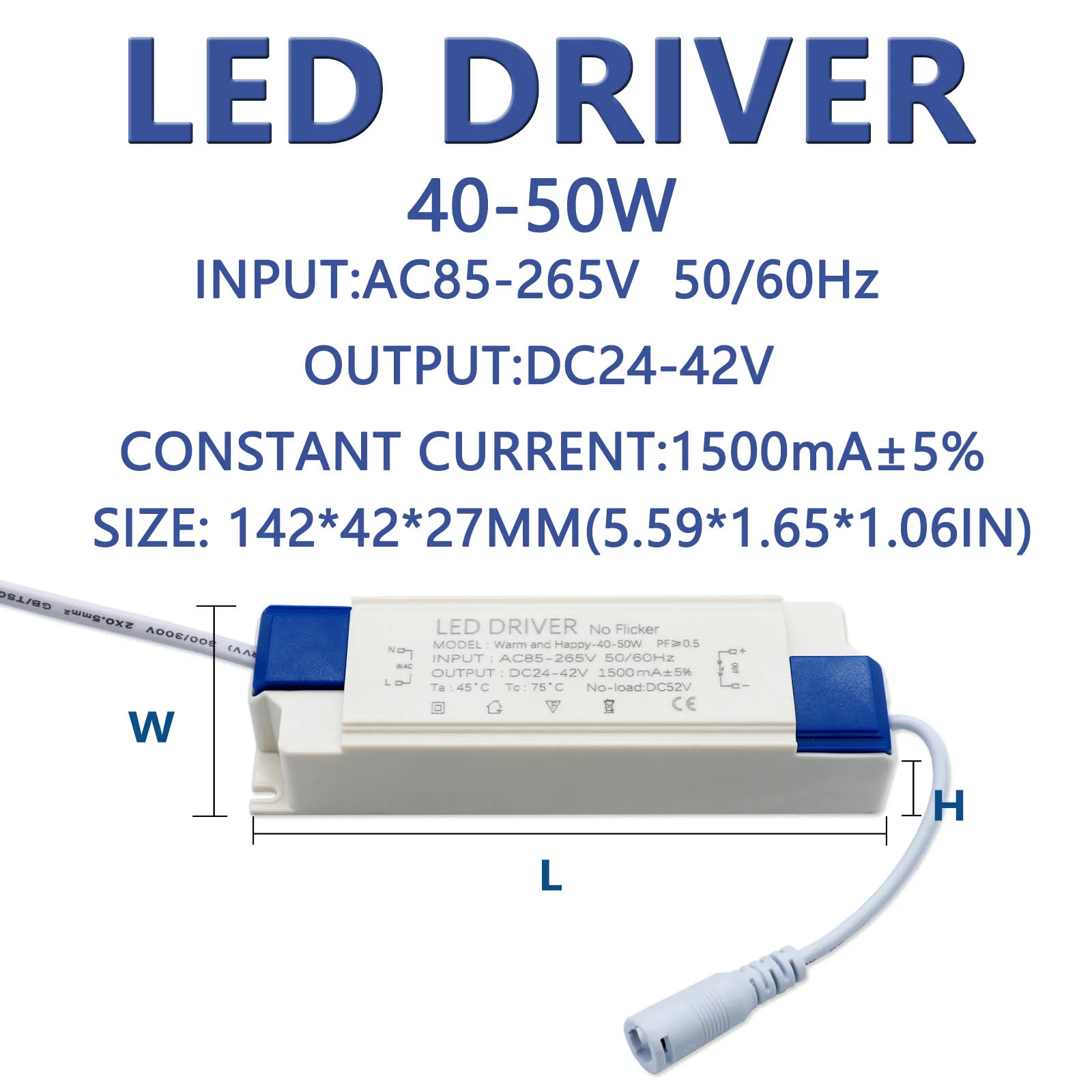 Imagem -03 - Transformador de Iluminação da Fonte de Alimentação da Lâmpada do Painel do Diodo Emissor de Luz 4050w Dc2442v Saída Ac85265v 1200ma 1500ma Conector Externo da C.c. do Motorista do Diodo Emissor de Luz