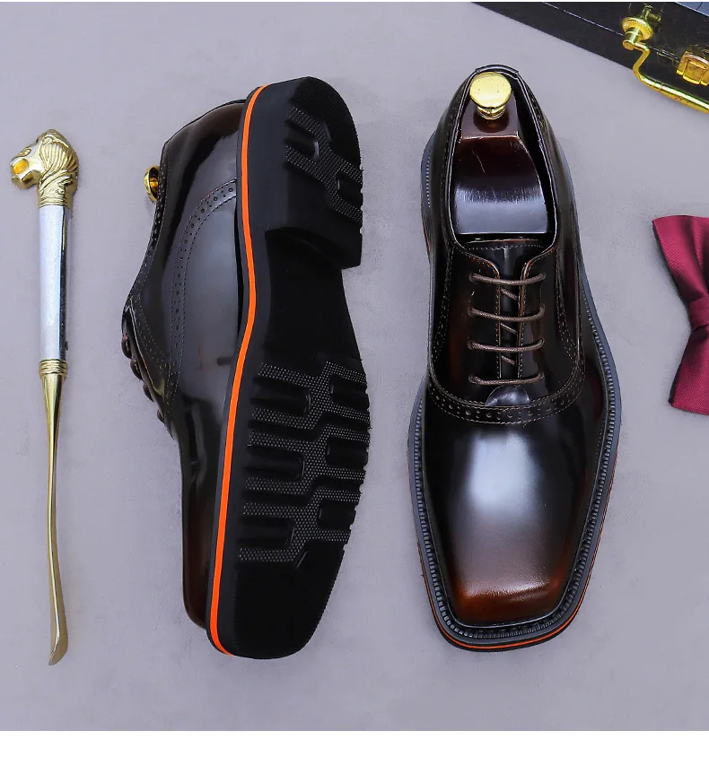 Classic Genuine Leather Carving Brogues Low Top Formal Dress Shoes High Quality Casual Footwear Comfortable for Daily Office New