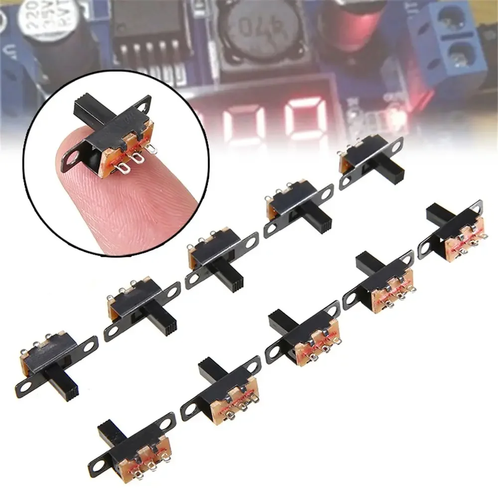 

Durable 20Pcs Black Miniature Slide SPDT 3 Pin Toggle Electrical Component Switches Switch