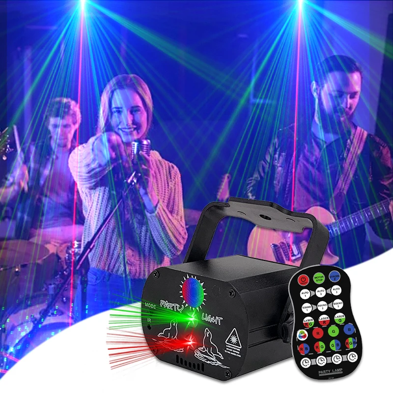 JINHANG R60 3 hole Laser Light night party lights disco dj ktv club lighting strobe sound active remote control USB power mode