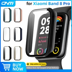 Funda de vidrio templado + PC para Xiaomi Mi Band 8 Pro, funda protectora de cobertura completa para Mi 8Pro, accesorios protectores de pantalla