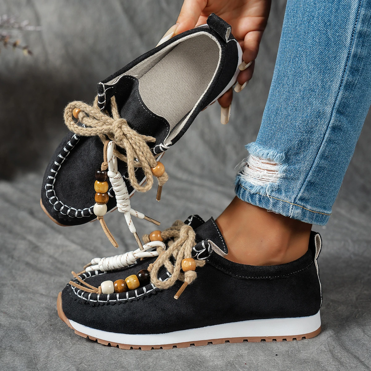 

Женская обувь Кроссовки на плоской подошве для бега Вулканизированный низкий каблук Босиком Женская повседневная спортивная обувь Стильная низкая цена Черный Большие размеры Предложение