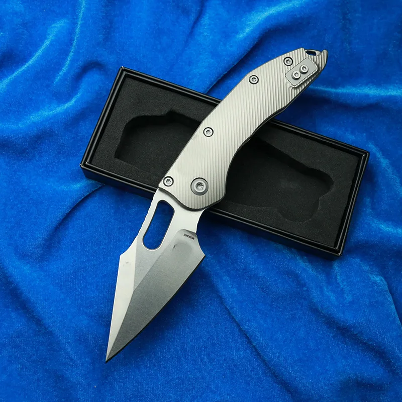 LEMIFSHE  RamL Manual Titanium Handle Ceramics Bearing Mark M390 Blade Hunting Outdoor Fish EDC Tool Folding Camping Knife