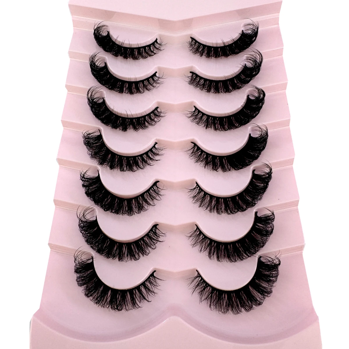 MKYDCG New 7Pairs Faux Mink Eyelashes Handmade False Eyelashes Natural Nude Makeup Simulation Cross Messy Eye 3D Curly Eyelashes