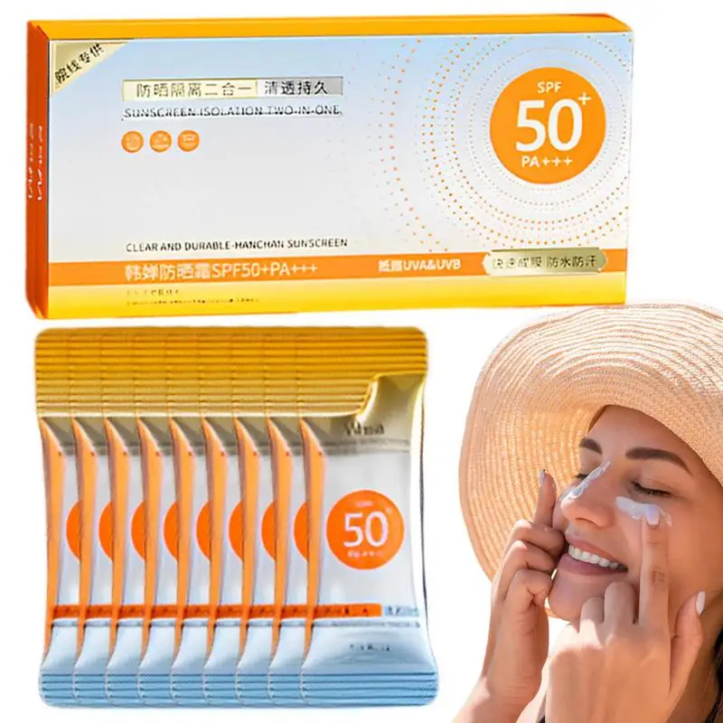 Facial Sunscreens Mini Sunscreen Travel Size Waterproof And Sweatproof SPF50+ Face Moisturizing Sunscreens Sun Screen Protector