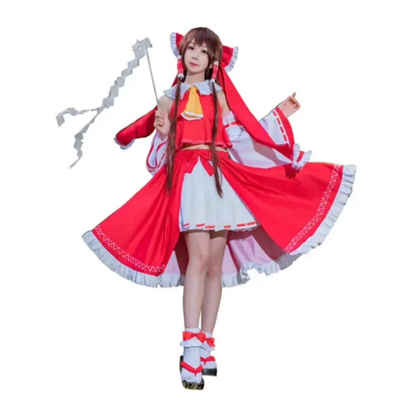

NewTouHou Project Hakurei Reimu Cosplay Costume Red Dress For Girls Women Christmas Halloween 11 CX70772025