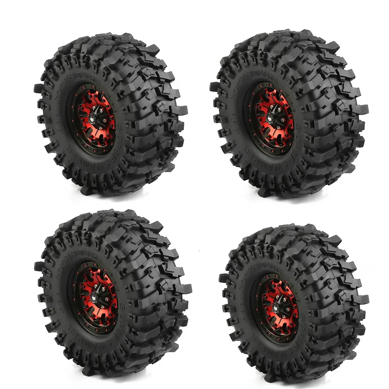 

4PCS 118*45 mm 1.9" Wheel Rims Tires Set for 1:10 RC Rock Crawler Car TRX4 Axial SCX10 90046 Redcat Gen8 d90