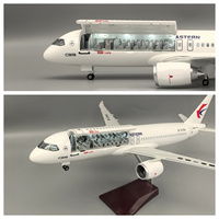 47CM Plane Model CHINA EASTERN C919 Resin Diecast Airplane Light Landing Gears 1/82 Scale Aircraft Collection Halloween Gift