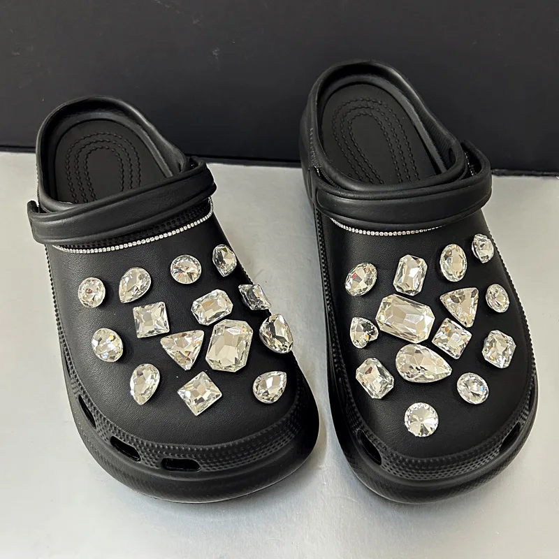 New White Crystal Diamond pearl shoe Buckle Shoe Charms Designer DIY Shoes Decaration for Jeans Clogs Kids Women Girls Gift