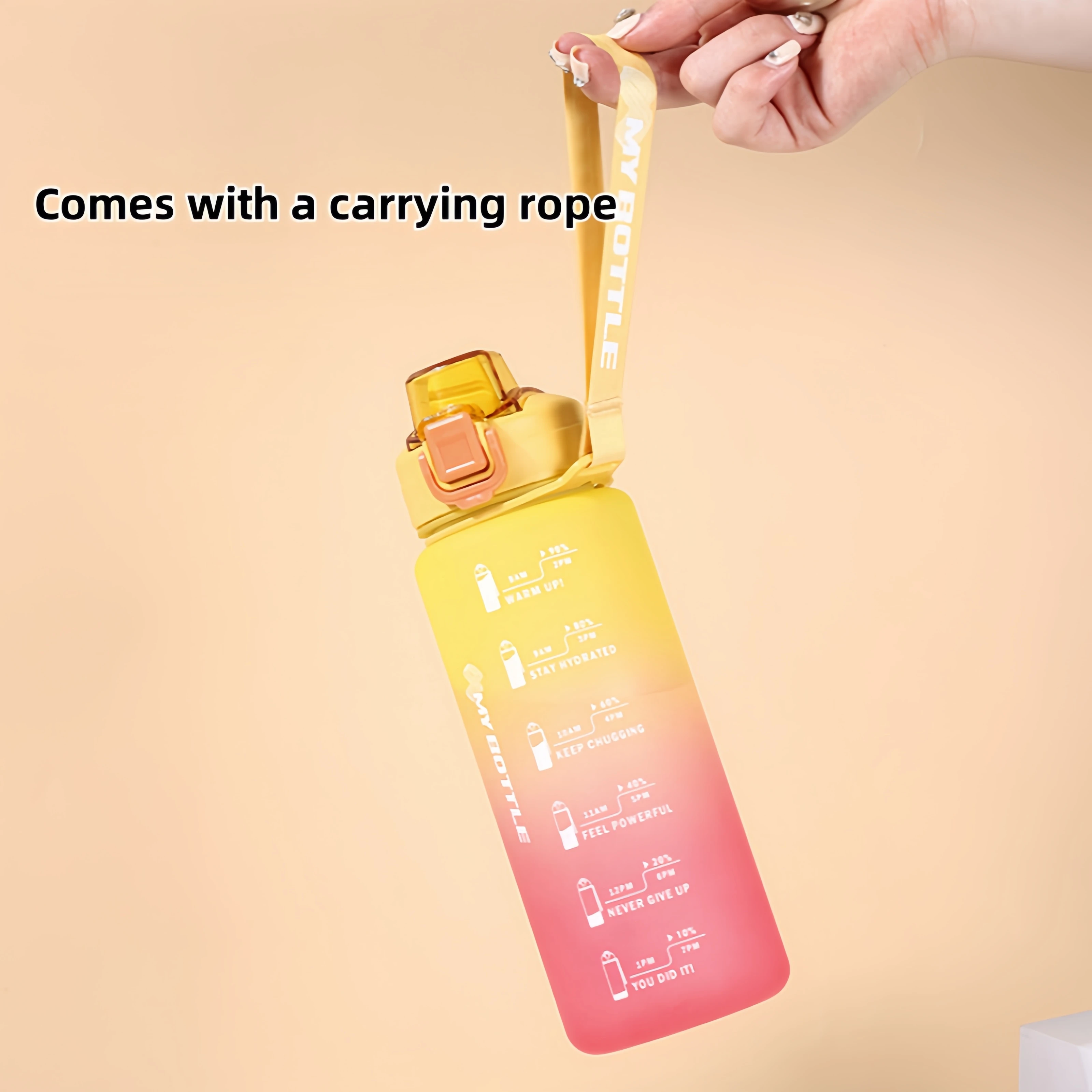 1000ml 대용량 플라스틱 컵 야외 피트니스 체육관을위한 휴대용 물병 밀짚과 손잡이가있는 캠핑 누출 방지 컵