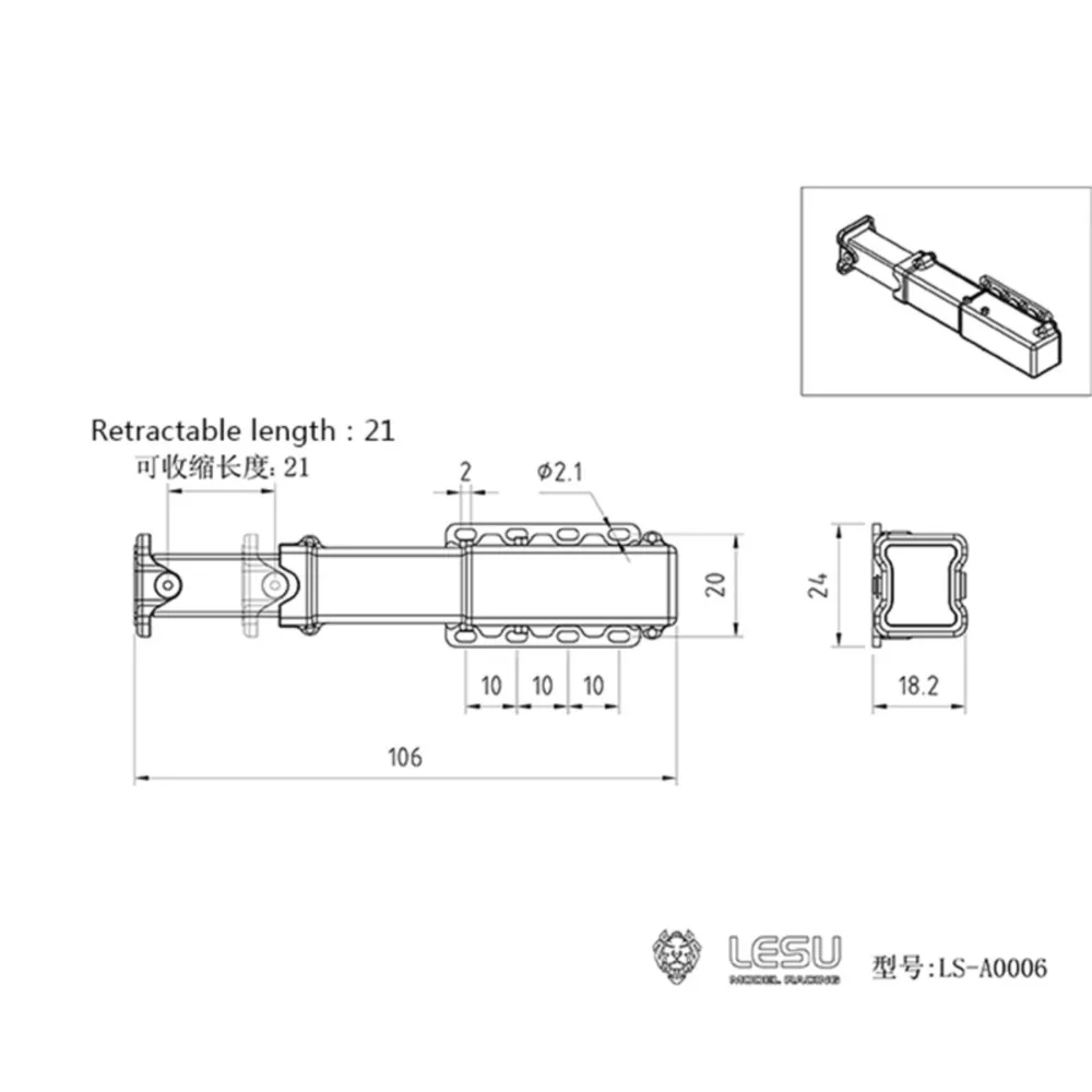 US Stock LESU Metal Electric Lifting Legs for 1/14 RC Hydraulic Trailer Truck DIY TAMIYA Radio Control Support System Accessory