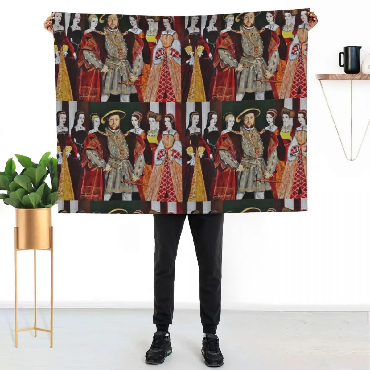 

King Henry 8th and His Six Wives Throw Blanket Ultra Soft Flannel Fleece Blanket for All Seasons