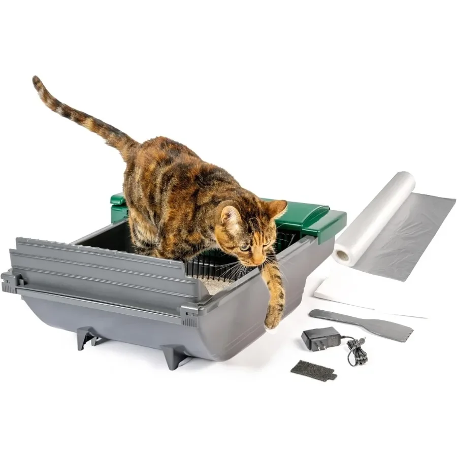 

Smart Scoop Litter Box Value Pack с функцией самоочистки для больших размеров кошек. Работа в громкой связи. Идеально подходит для занятого дома E.