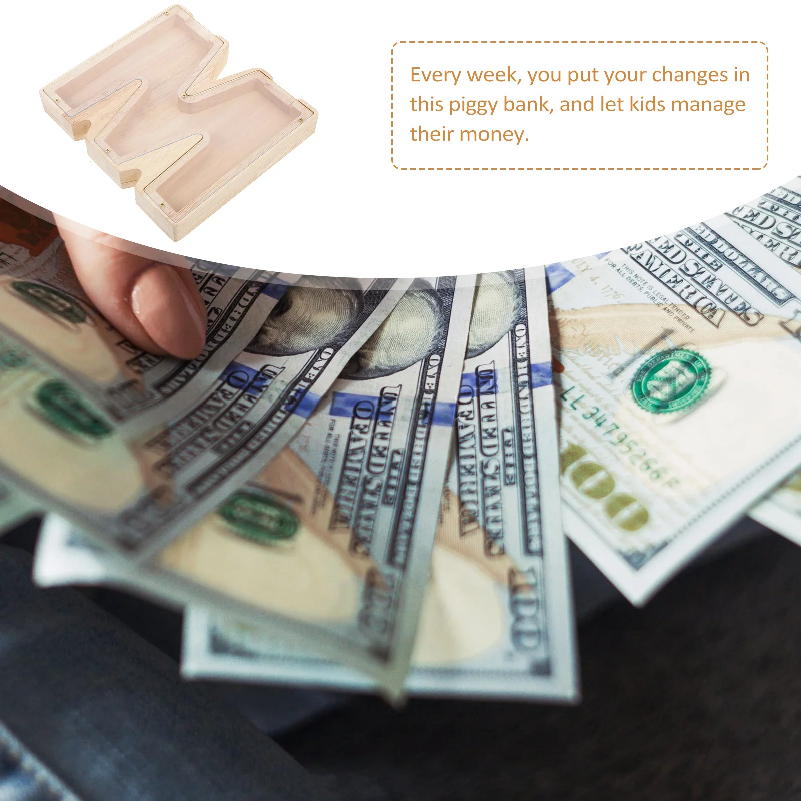 جرة خشبية لفرق العملات المعدنية على شكل حصالة على شكل حيوان للأطفال، جرة توفير المال من الأكريليك الشفاف لإدارة أموال الأطفال #1
