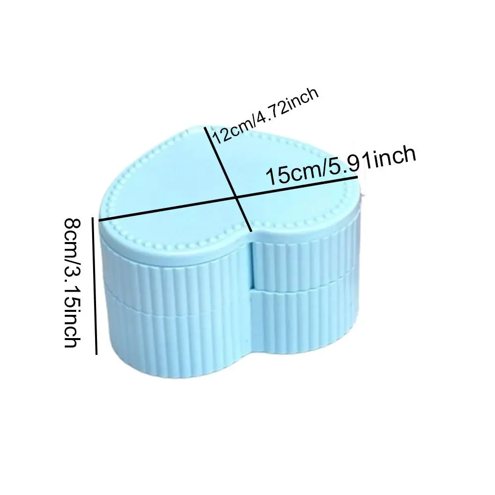 Rotating Heart Shape Jewelry Boxes Large Capacity Double Layer Jewelry Organizer With Mirror Jewelry Display Box Gift Box