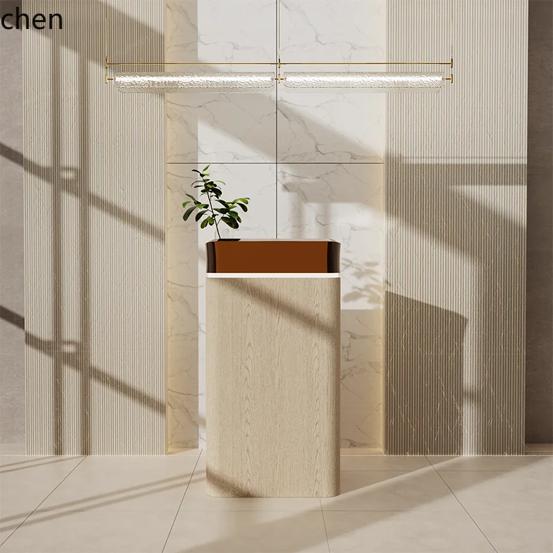 

HXL Reception Desk Hotel Sales Office Customer Service Desk Stainless Steel