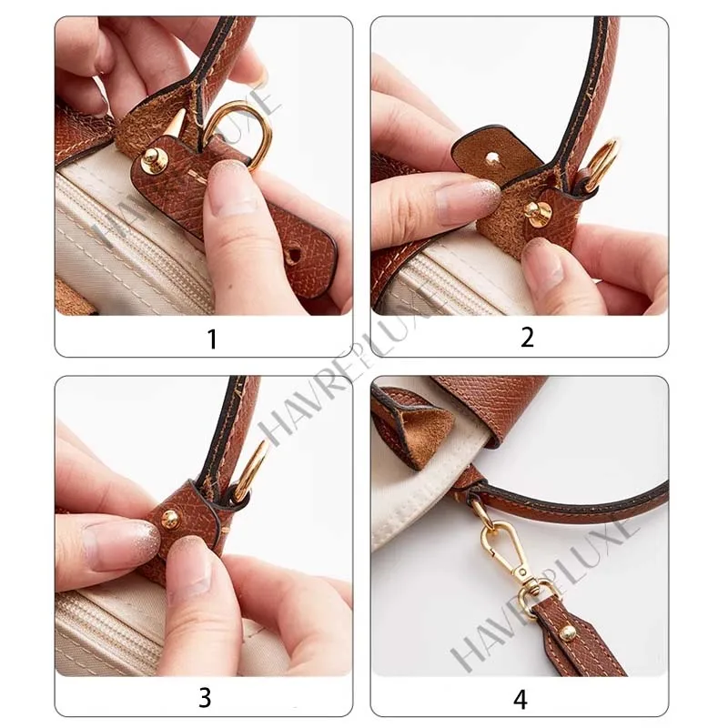 Leather Replacement Crossbody Bag Strap For Longchamp Small Bag Shoulder Strap Without Punching Modification Bag Accessories