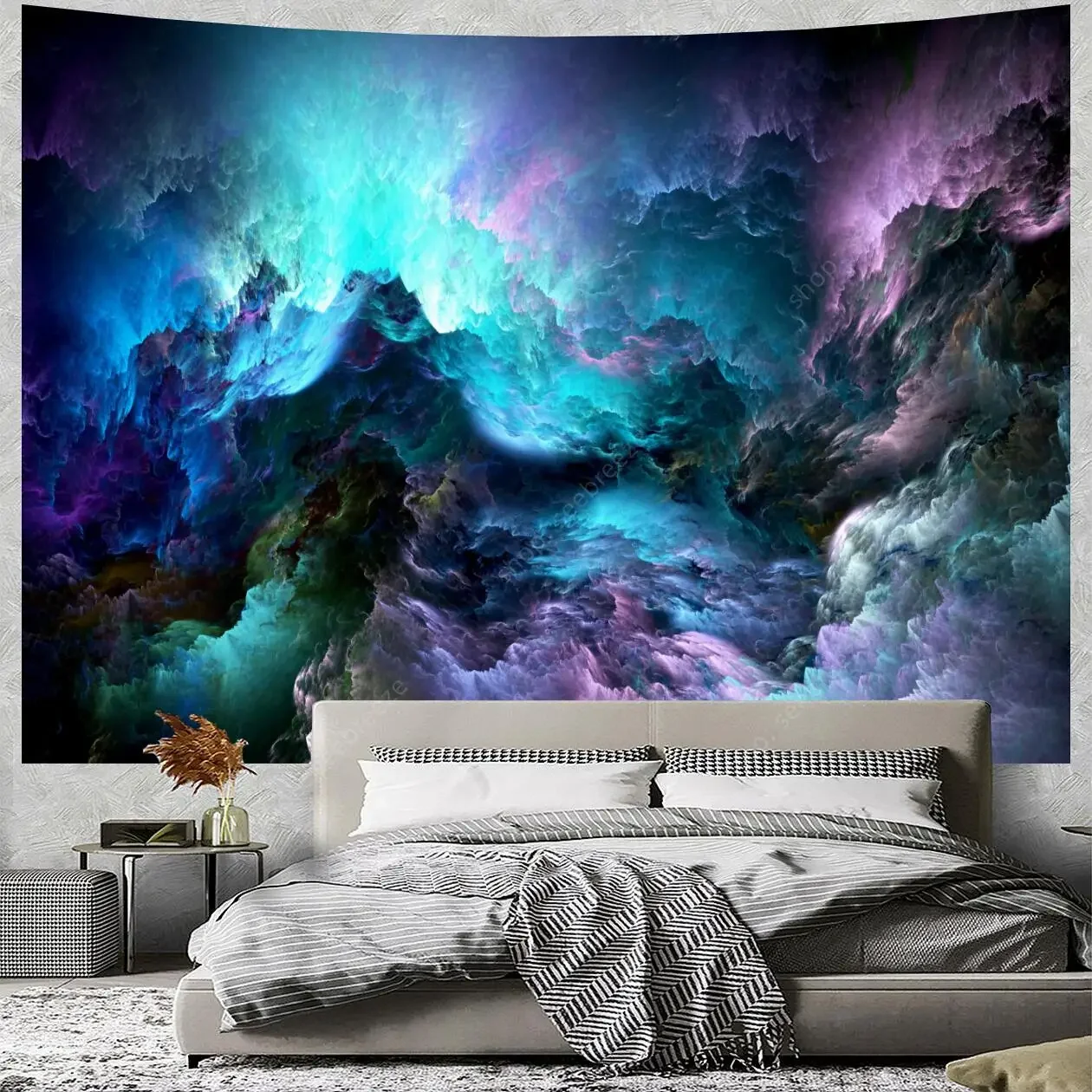 Abstract Cloud UV Reactive Tapestry Psychedelic Space Tapestry Wall Hanging Room Decor Aesthetic Home Wall Decor Ceiling Decor