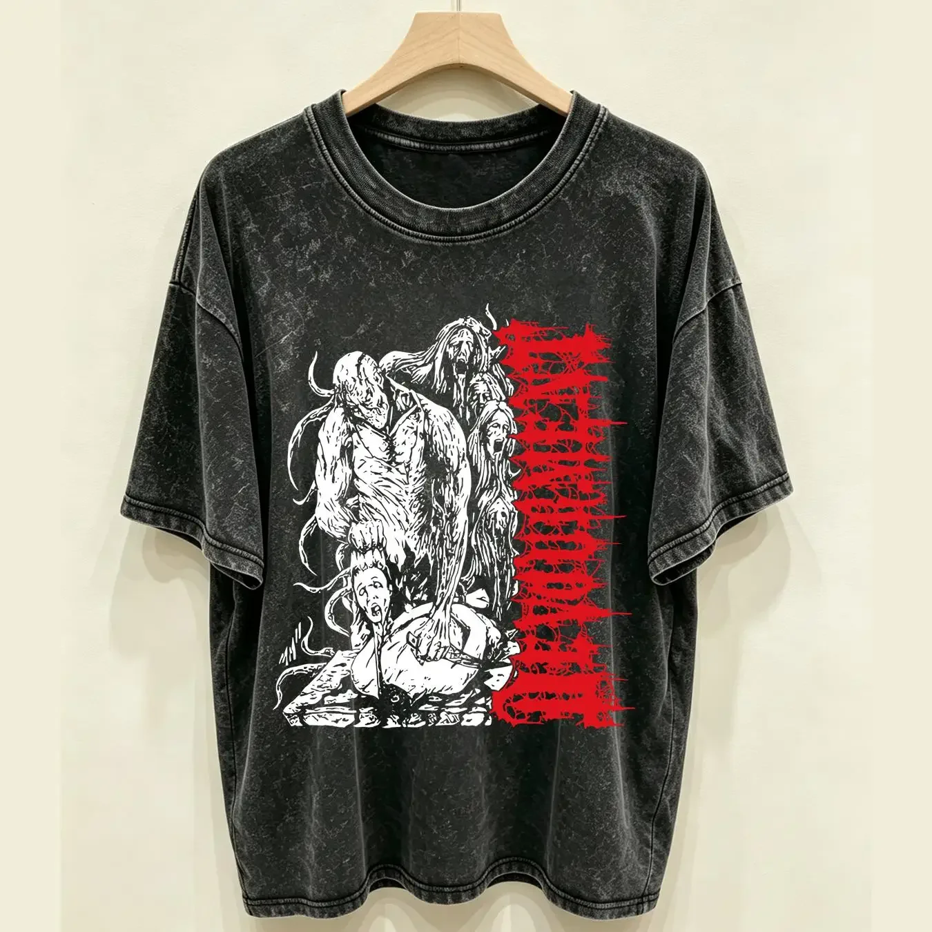 washed T Shirt devourment dead body vintage Washed Top For Everyday Wear designer clothes Stretched Slightly Stylish Casual