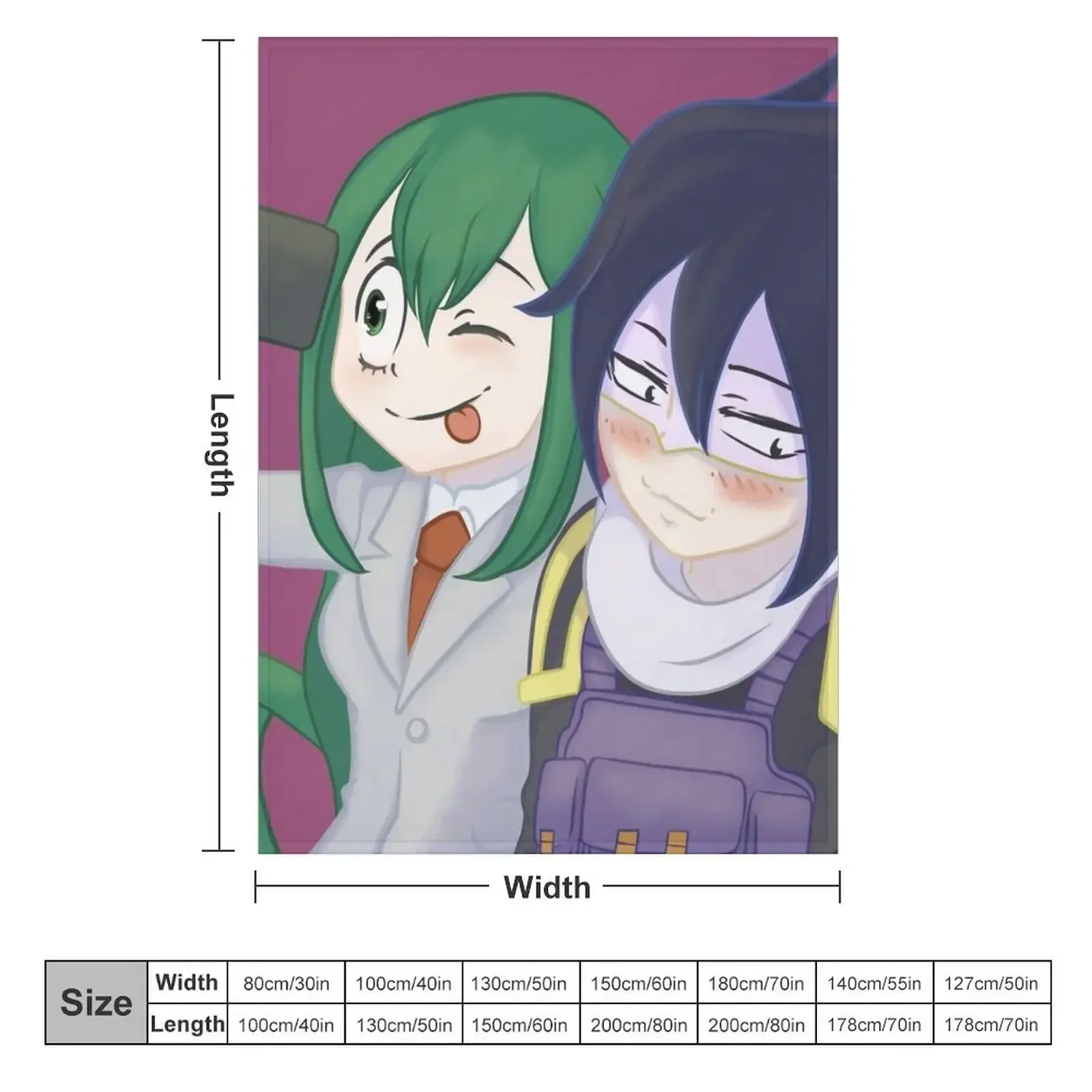 Froppy + Suneater Selfie Throw Blanket Hair anime Blankets