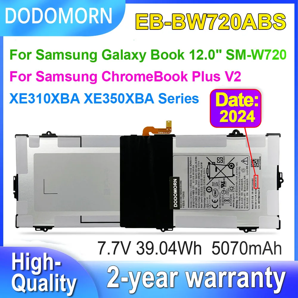 

DODOMORN 39.04Wh EB-BW720ABA Laptop Battery For Samsung Galaxy Book 12 SM-W720 W723 W727 Chromebook Plus V2 XE310XB EB-BW720ABS