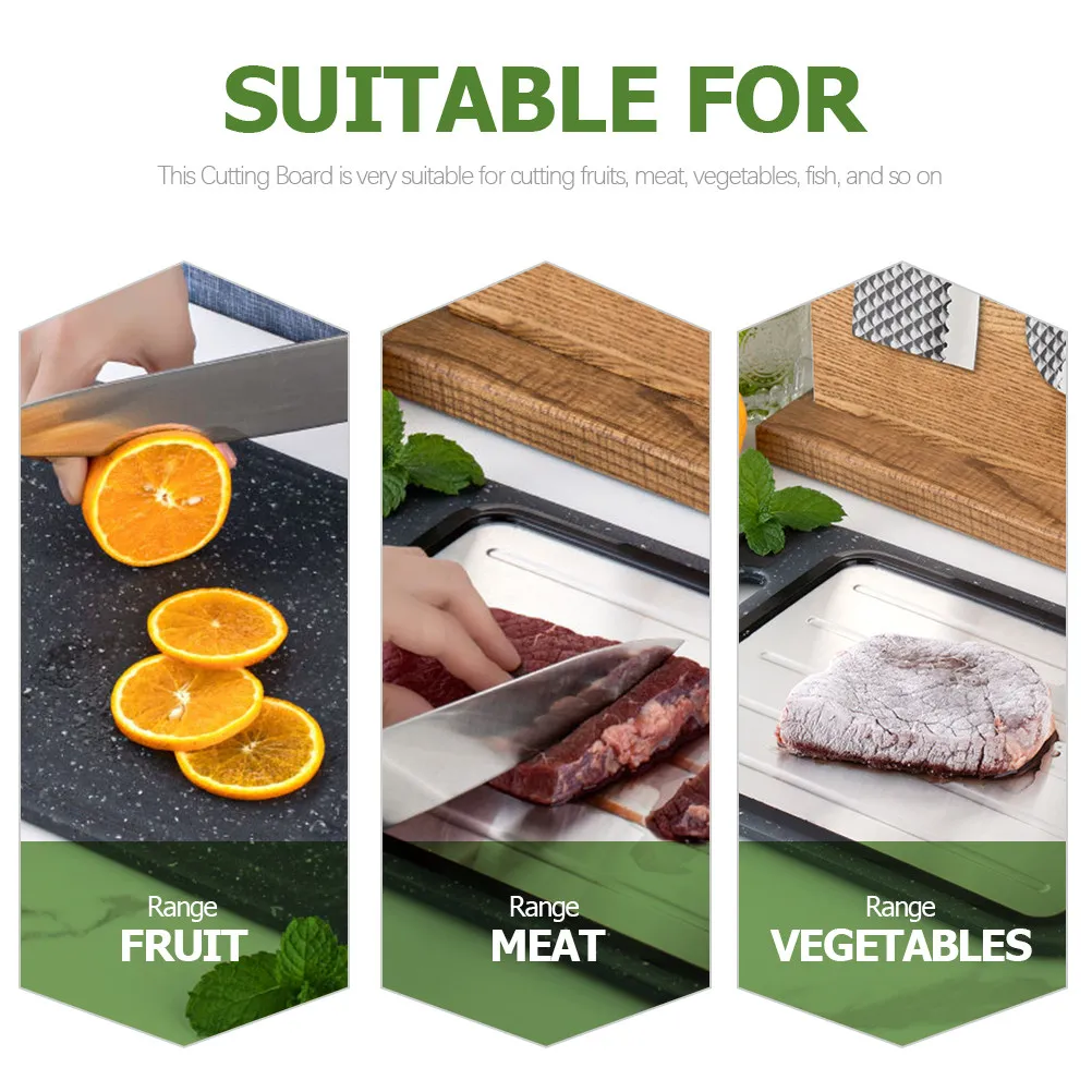 Multi-Use Defrosting Cutting Board Premium Food-Safe Chopping Board for Kitchen Meat Fish Vegetables Fruits Portable Lightweight