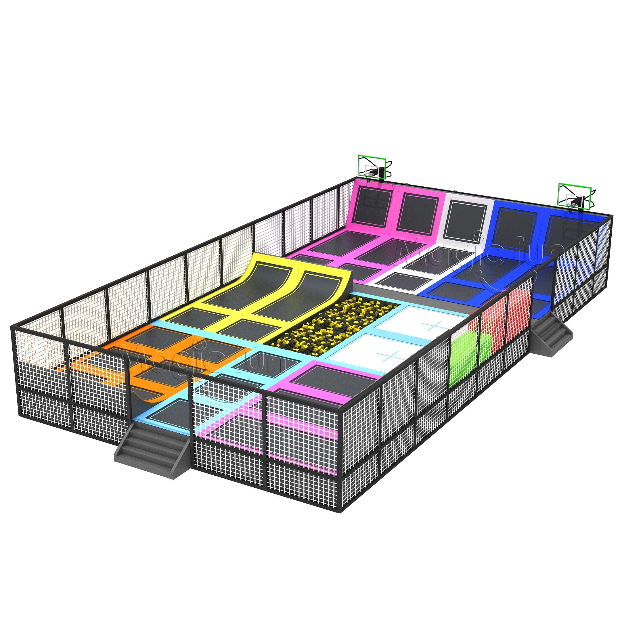 2024Newest Bungee Trampoline Park Customized Indoor Big Gymnastic Trampoline