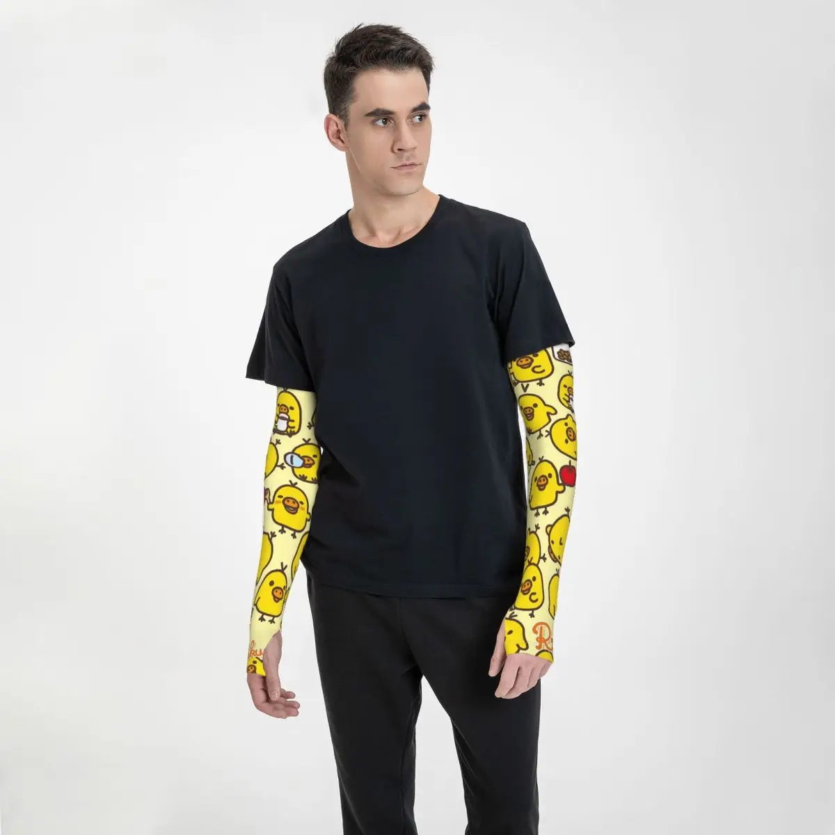 Süße Kiiroitori Muster Rilakkuma Outdoor Arm Ärmel Sonne UV Schutz Abdeckung Sommer Eis Seide Radfahren Tattoo Ärmel