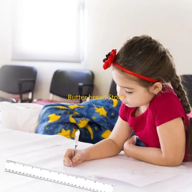 W89C 2Pieces Straight Ruler Measuring 0-30cm Straight Rulers