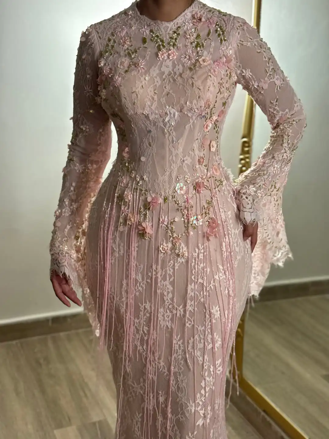 

Новый дизайн, 3D цветы, кисточки, блестки, аппликации, вышивка, круглый вырез, русалка, вечернее сладкое розовое платье для выпускного вечера, вечернее платье