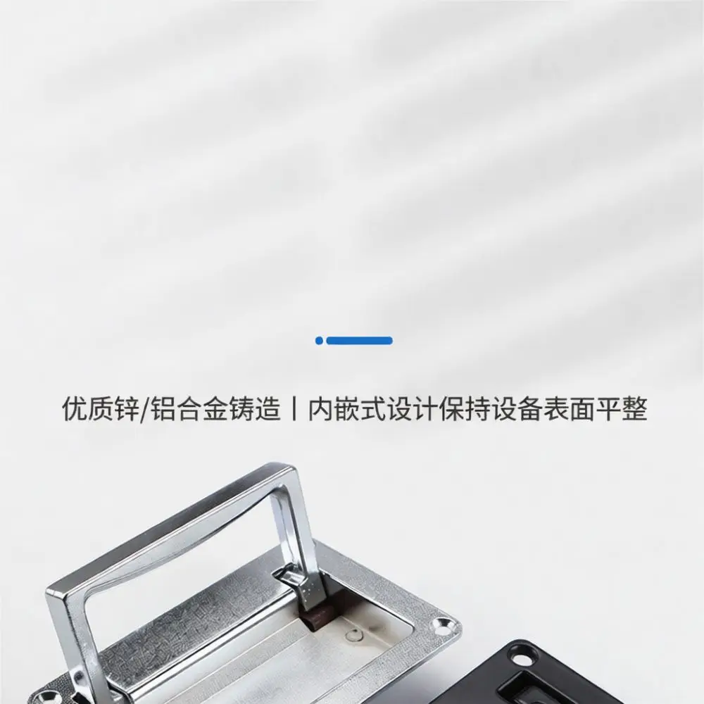 Modern Cabinet Flush Folding Pull Handle Zinc Alloy Hardware Recessed Industrial Door Handle For Machine Tool Storage