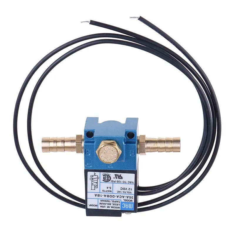 AB34-Brass 6MM Tube Fitting 3 Port Electronic Boost Control Solenoid Valve DC12V 35A-AC A-DDBA-1BA