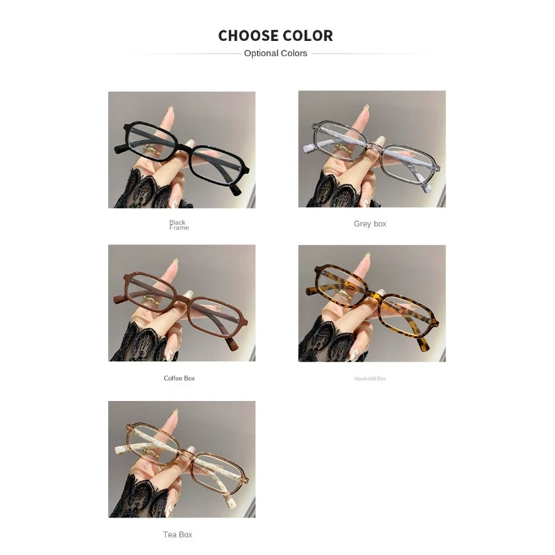 نظارات قراءة عالية الجودة للرجال والنساء بإطار مربع خفيف الوزن ومضاد للضوء الأزرق وعدسات شفافة نظارات بصرية #6