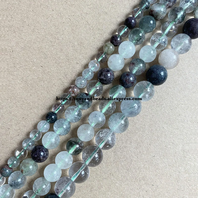 Semi-precious Stone AA Quality Green Chorite Quartz Crystasl Round Loose Beads 15