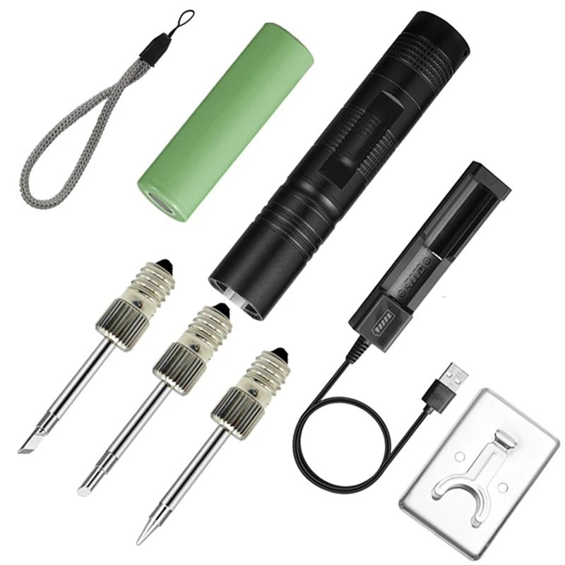 TOP New E10 Interface Battery Soldering Iron Electric USB Wireless Soldering Iron 18650 Battery Powered With LED Light