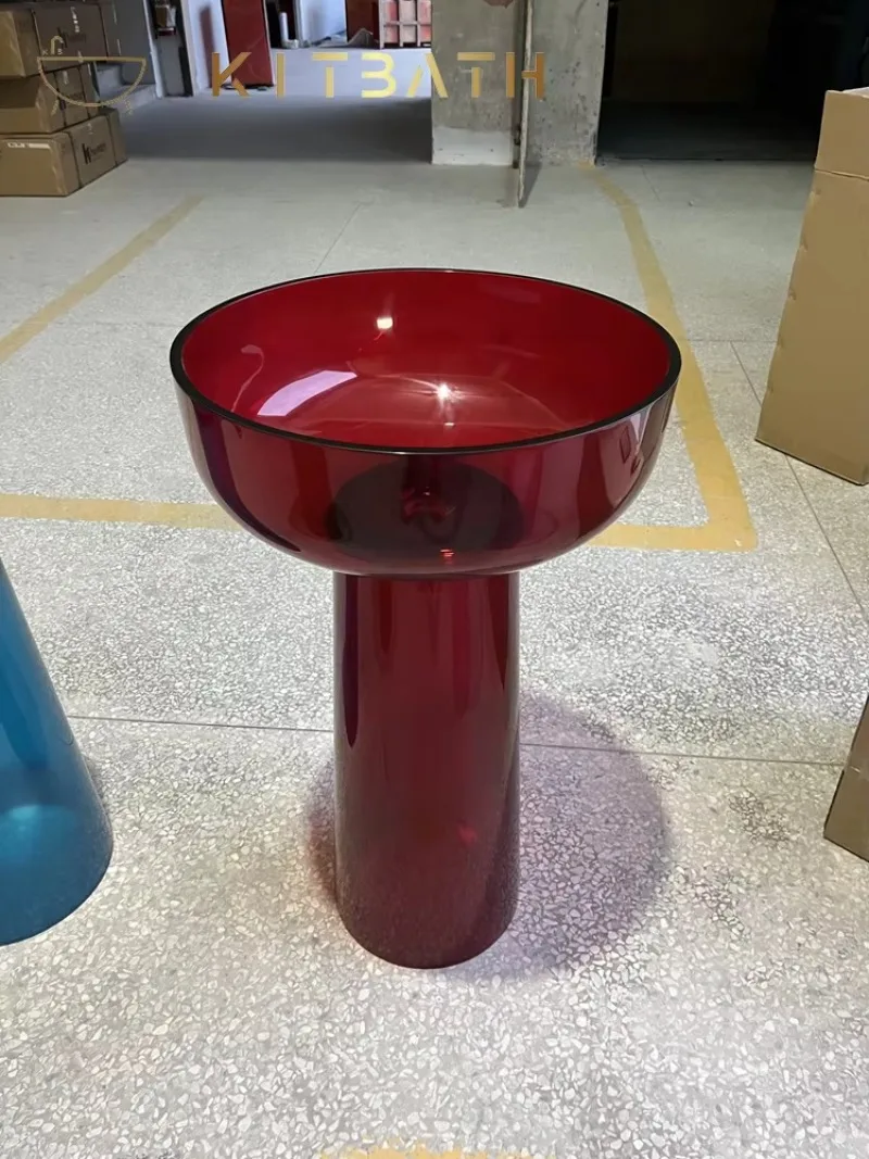 Transparent elegance: high-quality resin basin ensemble, sturdy surface basin, standing