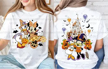 米妮與黛西萬聖節女孩之旅驚悚季節不給糖就搗蛋T卹 男女短袖休閒T卹上衣 10 最佳銷售 黛西迪士尼 - №4