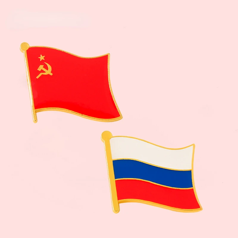 Hope and Peace Enamel Pins Custom Russia Flag Brooches Flying Flag Badges Bag Lapel Fashion Jewelry Accessories Gift Wholesale
