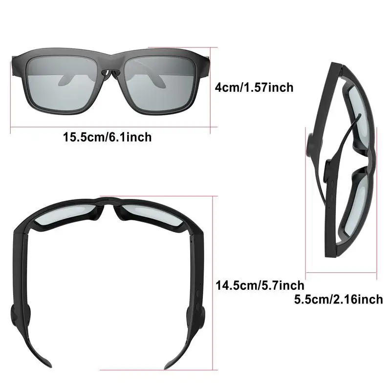 Open Ear Style Wireless Smart Sunglasses, Música Óculos com Volume, Voice Control, Outdoor Sport