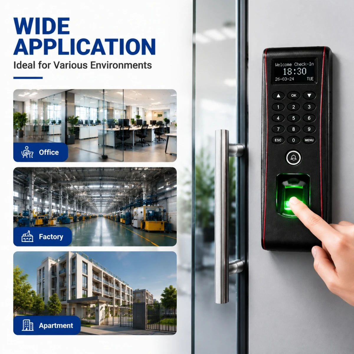 ZK OF107 Fingerprint Access Control System IP65 Waterproof Door Access Controller TCP/IP RFID Card Password
