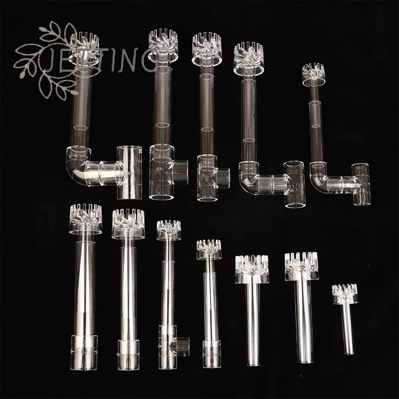 (SMTGDP11) 1 Set de Accesorios DIY para Acuario: Skimmer Transparente, Tubo Acrílico Lily, Entrada y Salida Giratoria, Filtro para Plantas Acuáticas y Limpieza de Peceras